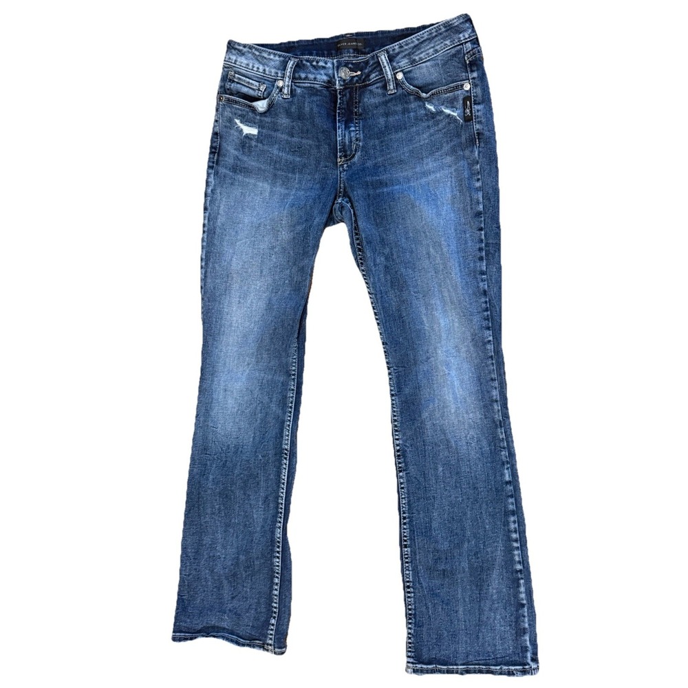 Silver Jeans Elyse Slim Boot Womens 30x31 Denim Stretch Dark Wash Low Rise
